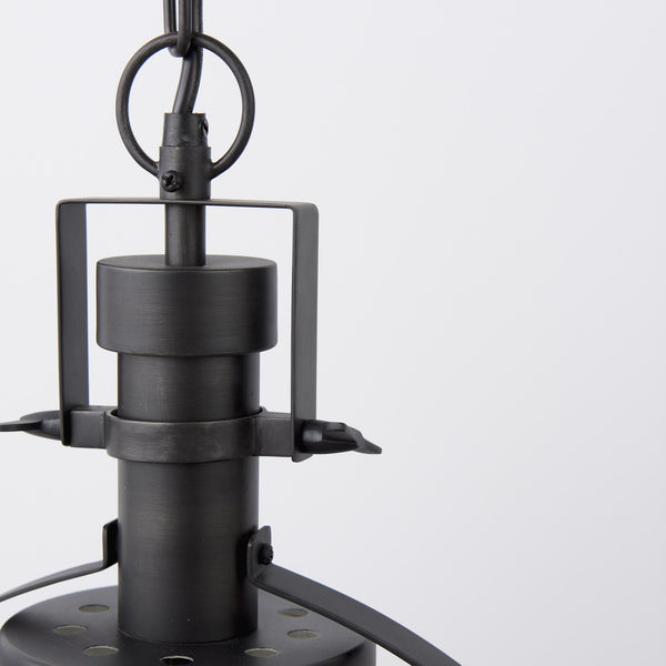 Homeroots Black Metal Sphere Pendant Hanging Light   392833