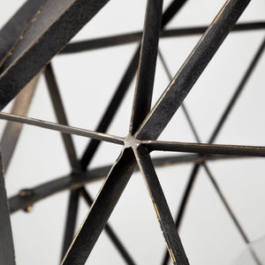 Homeroots Black Metal Geometric Globe Hanging Light   392835