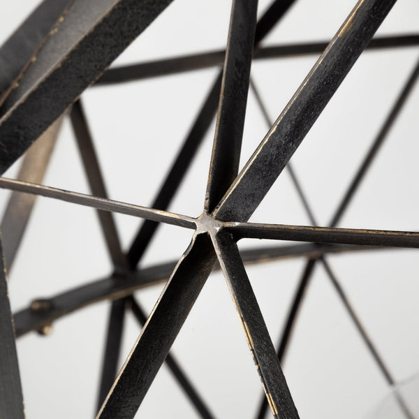 Homeroots Black Metal Geometric Globe Hanging Light   392835