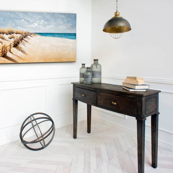 Homeroots Rustic Gold Ton Metal Dome Hanging Light   392836