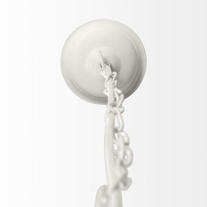 Homeroots Whitewash Beaded Ball Hanging Light   392837