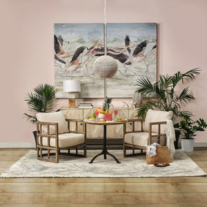 Homeroots Whitewash Beaded Ball Hanging Light   392837