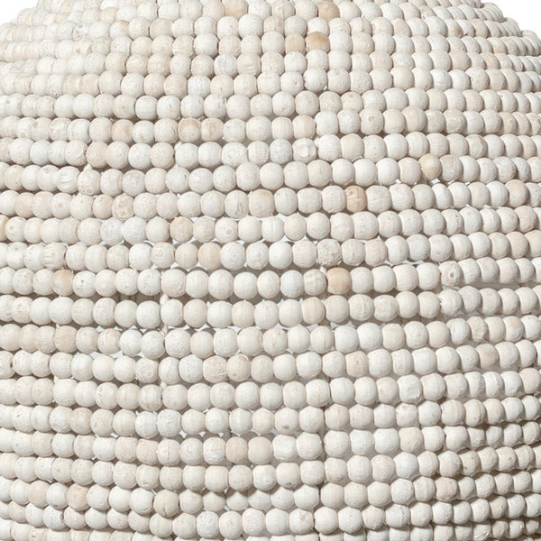Homeroots Whitewash Beaded Ball Hanging Light   392837