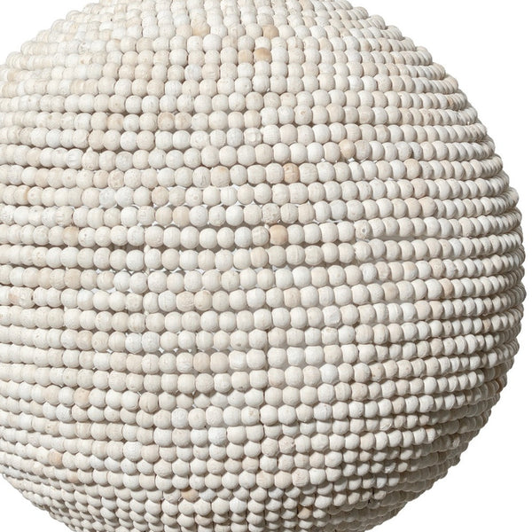 Homeroots Whitewash Beaded Ball Hanging Light   392837