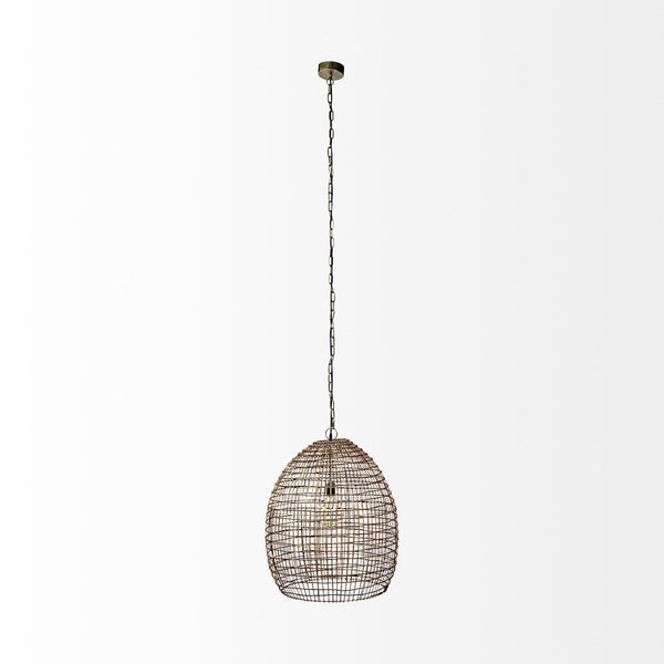Homeroots Metallic Woven Hanging Pendant Light   392838