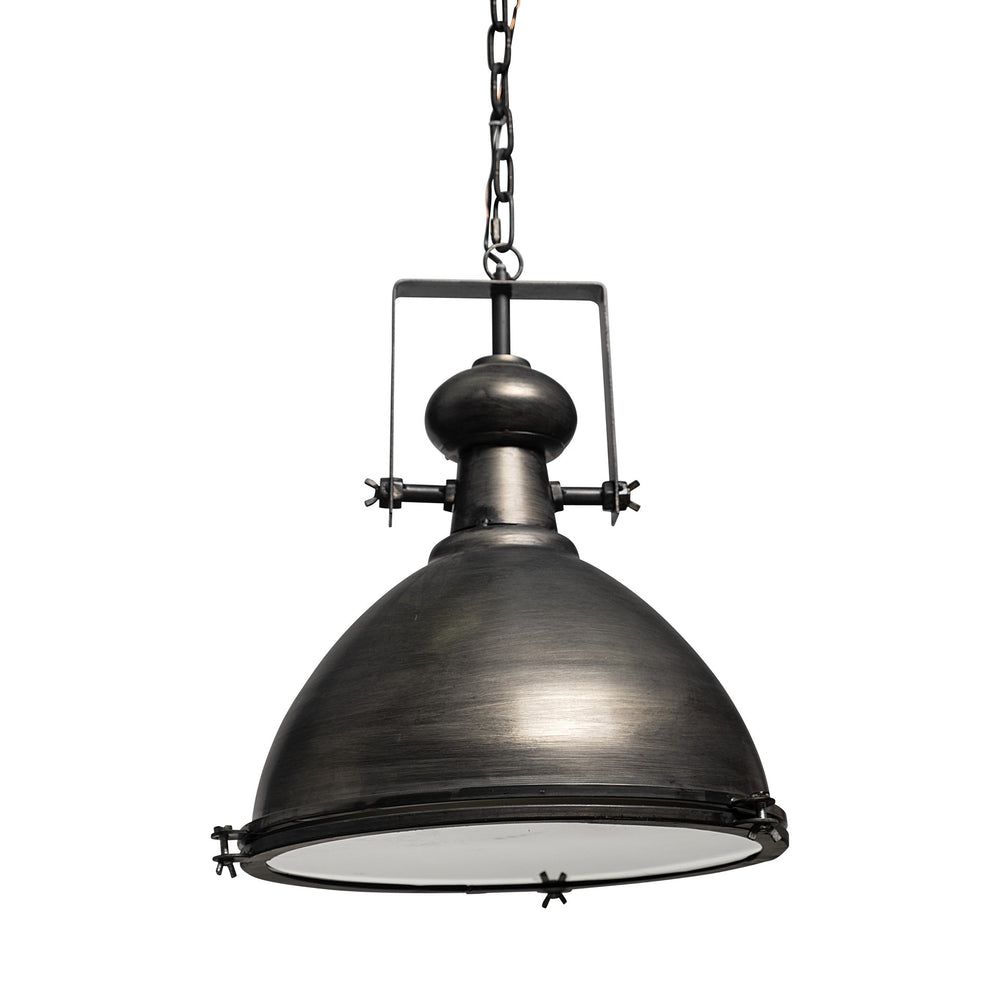 Homeroots Industrial Gray Metal Hanging Pendant Light   392839