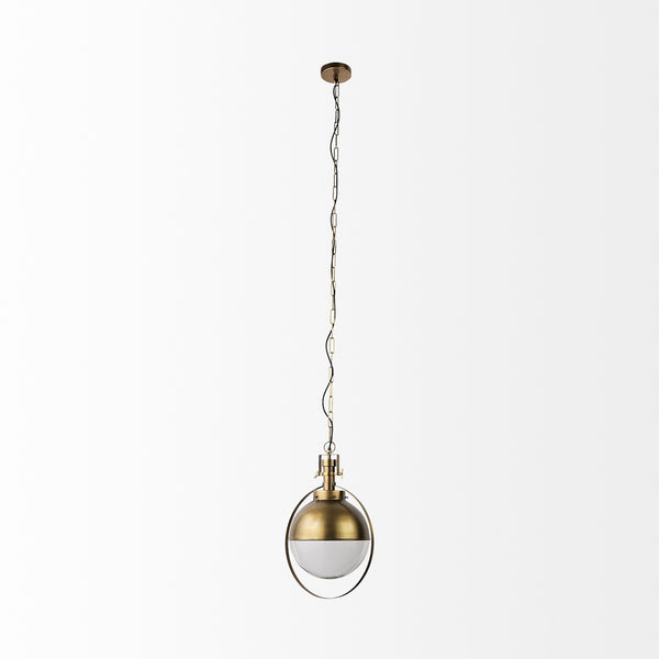 Homeroots Gold Metal Sphere Pendant Hanging Light   392841