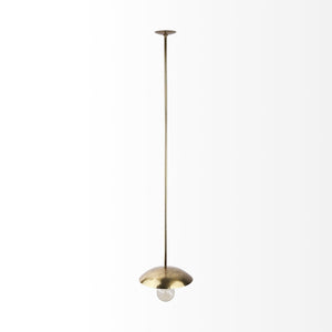 Homeroots Hammered Gold Metal Hanging Pendant Light   392843