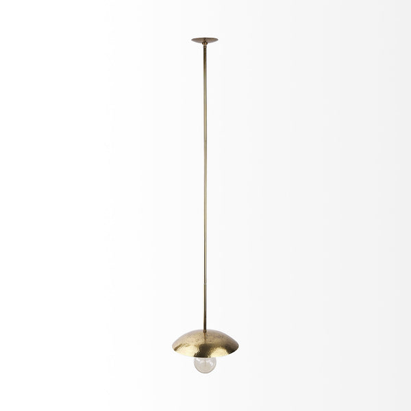 Homeroots Hammered Gold Metal Hanging Pendant Light   392843