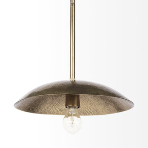 Homeroots Hammered Gold Metal Hanging Pendant Light   392843
