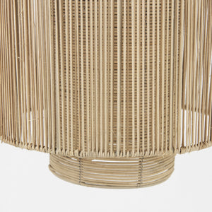 Homeroots Natural Cane Cylindrical Hanging Pendant Light   392844