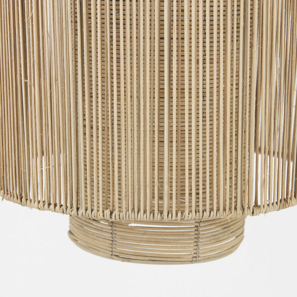 Homeroots Natural Cane Cylindrical Hanging Pendant Light   392844