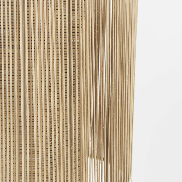 Homeroots Natural Cane Cylindrical Hanging Pendant Light   392844