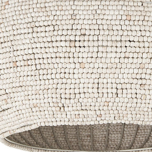 Homeroots Whitewash Beaded Hanging Chandelier   392848
