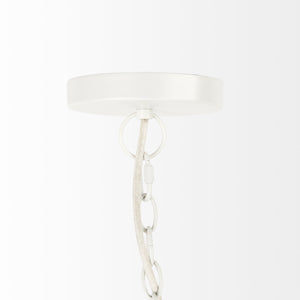 Homeroots Whitewash Beaded Hanging Chandelier   392848