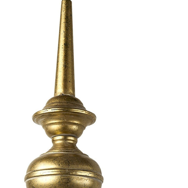 Homeroots Gold Industrial Dome Pendant Light - Ambient Metal Hanging Fixture For Stylish Home Decor, 29" H   392849