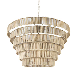 Homeroots Light Brown Six Tier Hanging Chandelier   392850