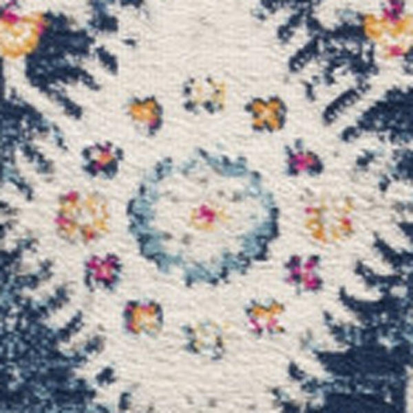 HomeRoots 20' Blue and Ivory Oriental Runner Rug - Timeless Elegance for Hallways and Narrow Spaces, Easy Care 5’ x 8’ 392864