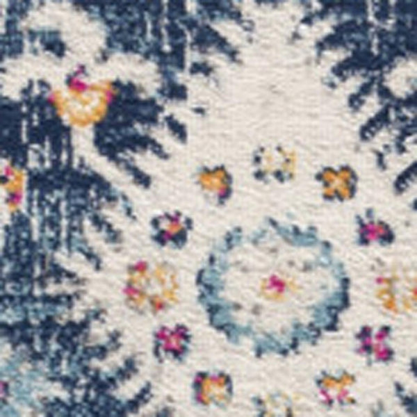 HomeRoots 20' Blue and Ivory Oriental Runner Rug - Timeless Elegance for Hallways and Narrow Spaces, Easy Care 7’ x 10’ 392865
