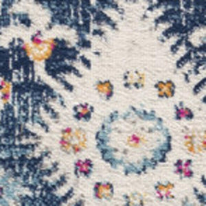 HomeRoots 20' Blue and Ivory Oriental Runner Rug - Timeless Elegance for Hallways and Narrow Spaces, Easy Care 8’ x 11’ 392866
