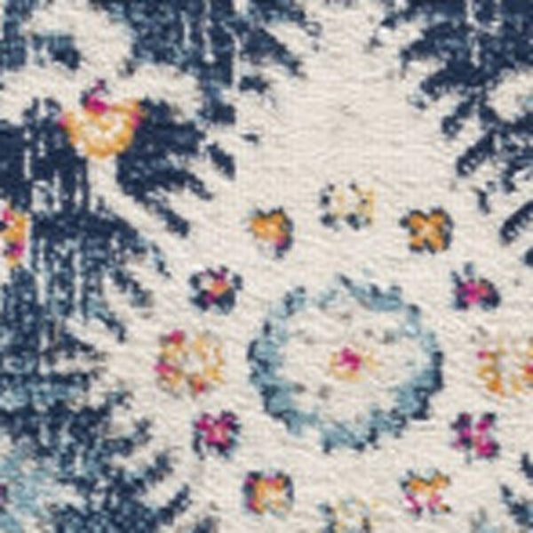 HomeRoots 20' Blue and Ivory Oriental Runner Rug - Timeless Elegance for Hallways and Narrow Spaces, Easy Care 8’ x 11’ 392866