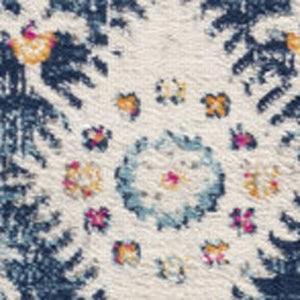 HomeRoots 20' Blue and Ivory Oriental Runner Rug - Timeless Elegance for Hallways and Narrow Spaces, Easy Care 9’ x 13’ 392867
