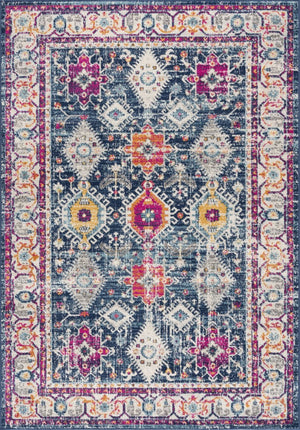 HomeRoots 20' Blue and Ivory Oriental Runner Rug - Timeless Elegance for Hallways and Narrow Spaces, Easy Care 9’ x 13’ 392867