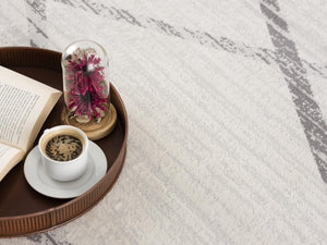 Homeroots 12' X 18' Gray Geometric Washable Non Skid Area Rug  Polypropylene 392885