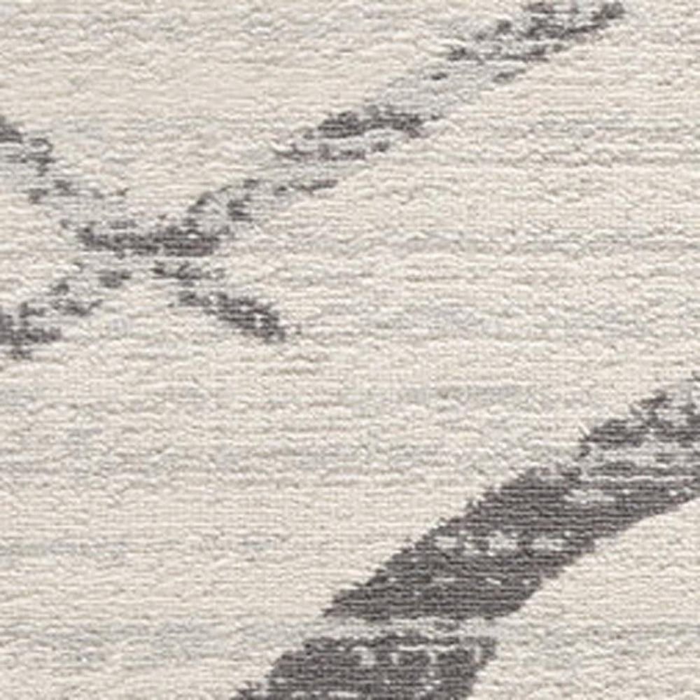 HomeRoots 12' X 18' Gray Geometric Washable Area Rug - Stylish Non-Skid Design for High-Traffic Spaces! 392885