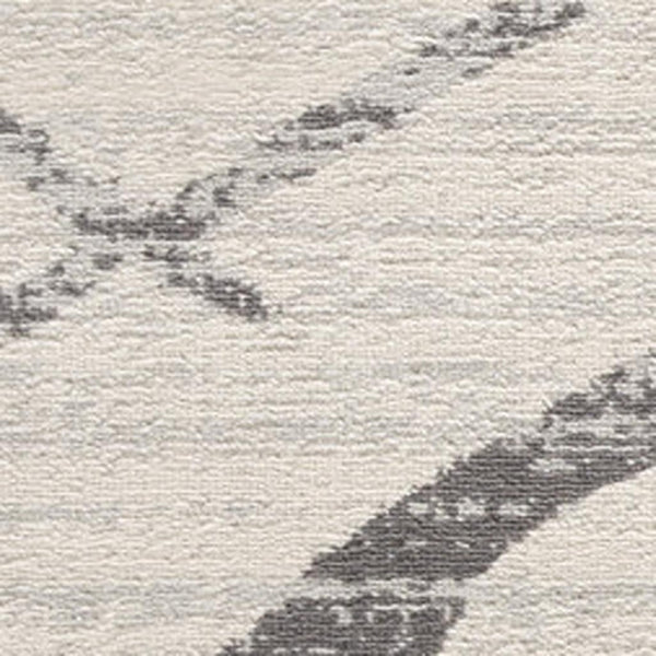 HomeRoots 12' X 18' Gray Geometric Washable Area Rug - Stylish Non-Skid Design for High-Traffic Spaces! 392885