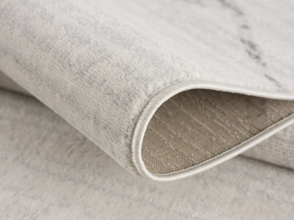 HomeRoots 20' Gray and Ivory Geometric Runner Rug - Stylish, Durable, and Perfect for High-Traffic Areas 2’ x 20’ 392891