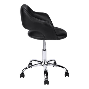 English Elm Office Chair Modern Low-Back Faux Leather swivel with Integrated Armrests, Hydraulic Lift, Chrome Base B2710P219679