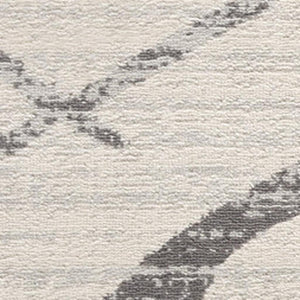 HomeRoots 20' Gray and Ivory Geometric Runner Rug - Stylish, Durable, and Perfect for High-Traffic Areas 7’ x 10’ 392900