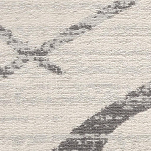 HomeRoots 20' Gray and Ivory Geometric Runner Rug - Stylish, Durable, and Perfect for High-Traffic Areas 7’ x 10’ 392900