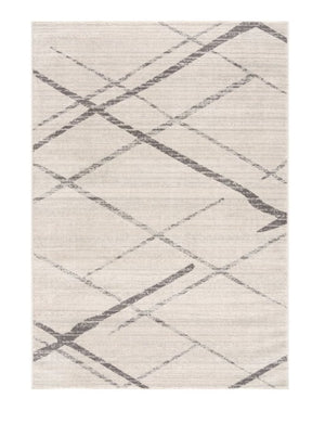 HomeRoots 20' Gray and Ivory Geometric Runner Rug - Stylish, Durable, and Perfect for High-Traffic Areas 9’ x 13’ 392902