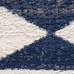 HomeRoots 20' Blue and Ivory Southwestern Runner Rug - Durable, Stylish, and Perfect for Hallways or Entrances 2’ x 20’ 392944