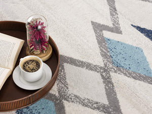 Homeroots 20' Runner Blue And Ivory Southwestern Runner Rug  Polypropylene 392944