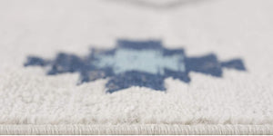 Homeroots 20' Runner Blue And Ivory Southwestern Runner Rug  Polypropylene 392944