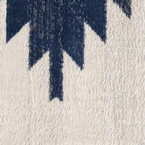 HomeRoots 20' Blue and Ivory Southwestern Runner Rug - Durable, Stylish, and Perfect for Hallways or Entrances 5’ x 8’ 392952