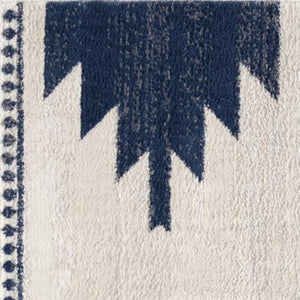 HomeRoots 20' Blue and Ivory Southwestern Runner Rug - Durable, Stylish, and Perfect for Hallways or Entrances 5’ x 8’ 392952