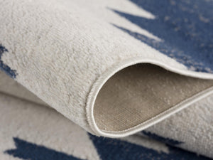 HomeRoots 20' Blue and Ivory Southwestern Runner Rug - Durable, Stylish, and Perfect for Hallways or Entrances 7’ x 10’ 392953