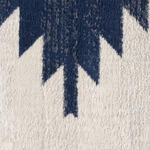 HomeRoots 20' Blue and Ivory Southwestern Runner Rug - Durable, Stylish, and Perfect for Hallways or Entrances 7’ x 10’ 392953