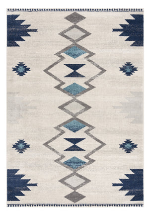 Homeroots 8' X 10' Blue And Ivory Southwestern Area Rug  Polypropylene 392954