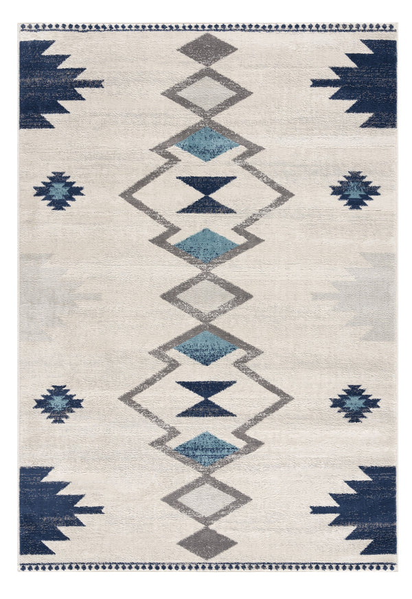 Homeroots 8' X 10' Blue And Ivory Southwestern Area Rug  Polypropylene 392954