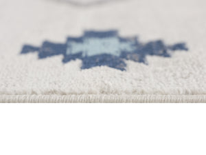 Homeroots 9' X 13' Navy And Ivory Tribal Pattern Area Rug  Polypropylene 392955