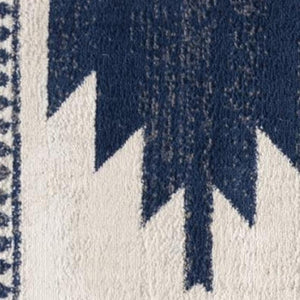 HomeRoots 20' Blue and Ivory Southwestern Runner Rug - Durable, Stylish, and Perfect for Hallways or Entrances 9’ x 13’ 392955