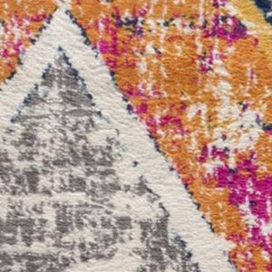 HomeRoots 20' Gold and Ivory Southwestern Runner Rug - Durable, Stylish Accent for Hallways and Corridors 5’ x 8’ 392969