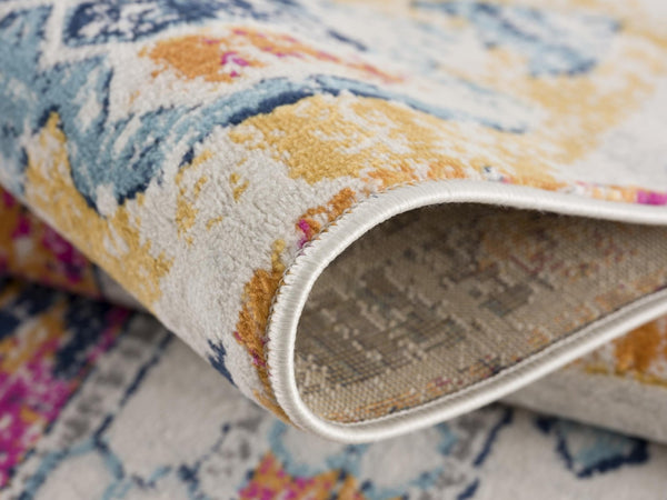 HomeRoots 20' Gold and Ivory Southwestern Runner Rug - Durable, Stylish Accent for Hallways and Corridors 8’ x 11’ 392971