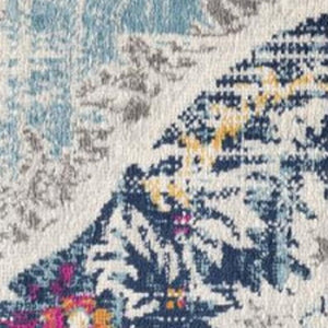 HomeRoots 20' Classic Blue and Ivory Medallion Runner Rug - Durable, Soft, and Stylish for High-Traffic Areas 7’ x 10’ 392988