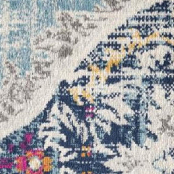HomeRoots 20' Classic Blue and Ivory Medallion Runner Rug - Durable, Soft, and Stylish for High-Traffic Areas 9’ x 13’ 392990